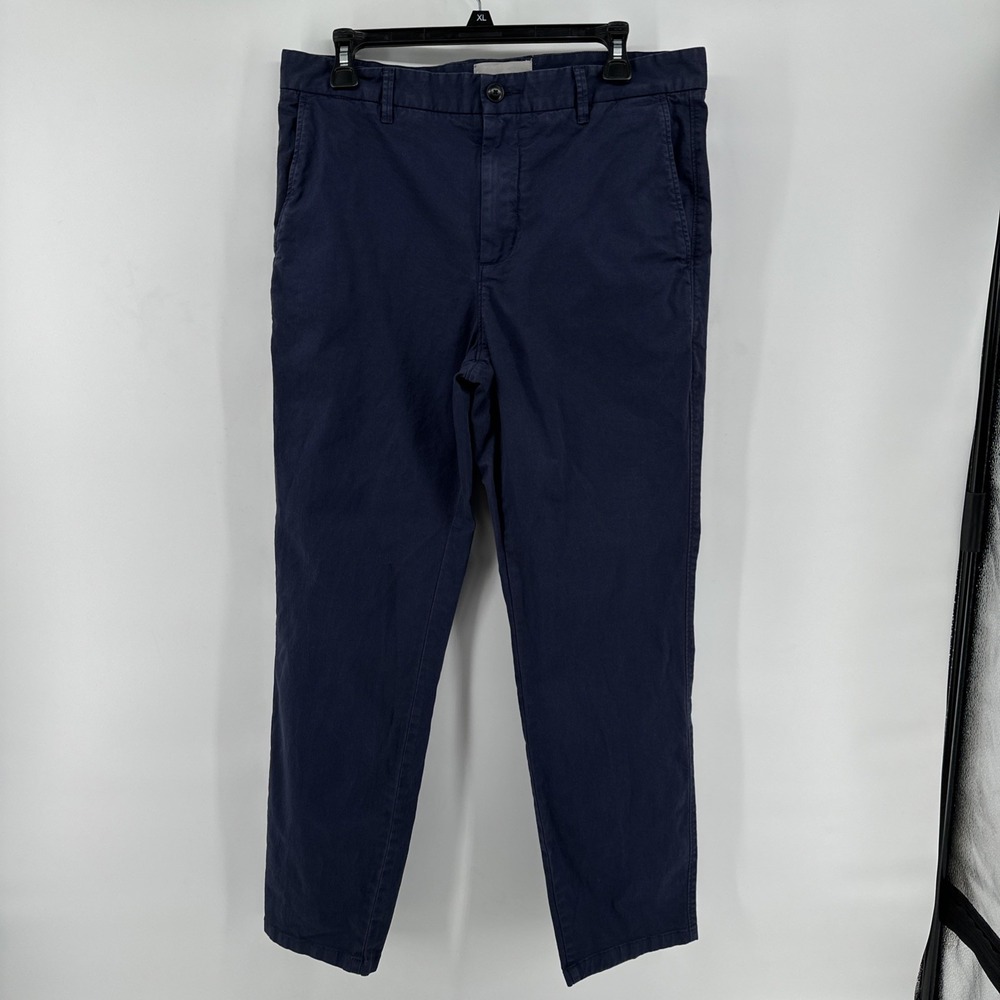 Everlane Chino Pants 33x30 Men Navy Flat Front Slim Fit Cotton Stretch